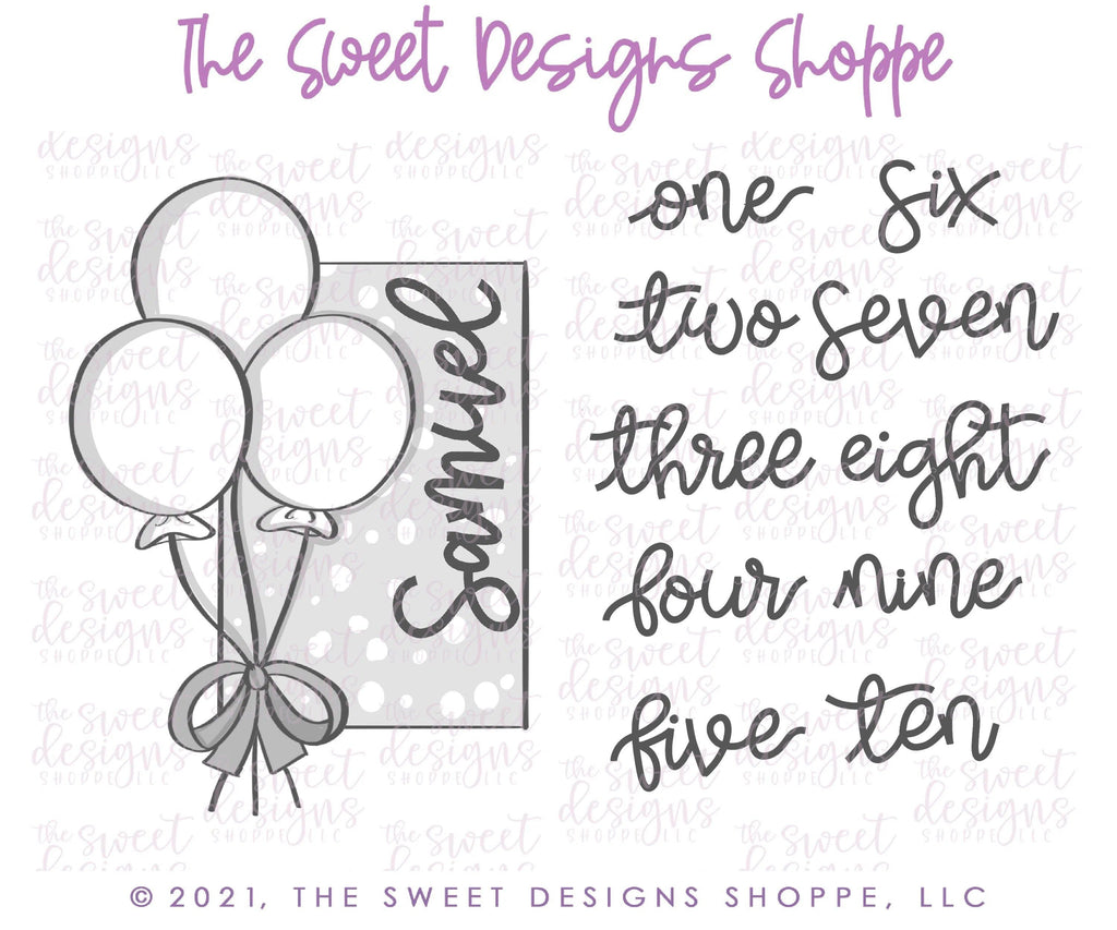 Cookie Cutters - Balloon Plaque - Cookie Cutter - The Sweet Designs Shoppe - - ALL, Birthday, Cookie Cutter, Plaque, Plaques, PLAQUES HANDLETTERING, Promocode