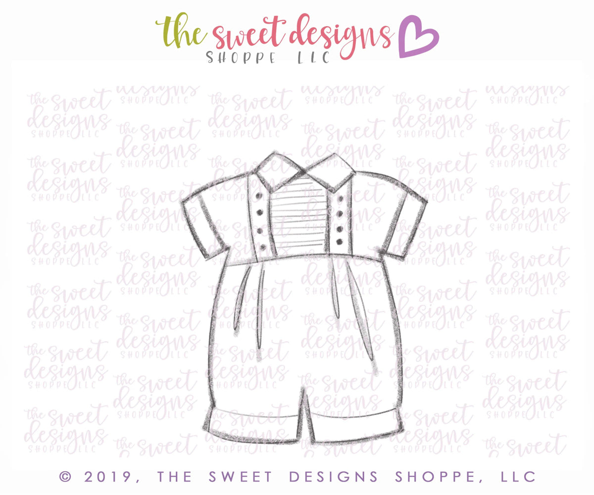 Cookie Cutters - Baptism Romper - Cookie Cutter - The Sweet Designs Shoppe - TSDS - - ALL,Baby,Baptism,Clothes,Clothing / Accessories,Cookie Cutter,First Communion,newborn,Onesie,onsie,Promocode,Religious,STL