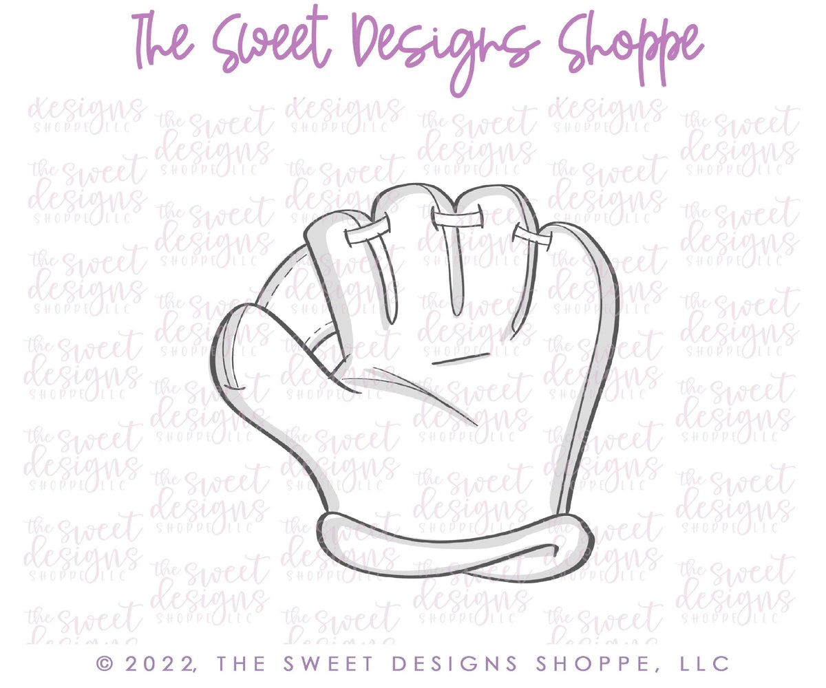 Cookie Cutters - Baseball Mitten - Cookie Cutter - The Sweet Designs Shoppe - TSDS - - ALL,baseball,Cookie Cutter,dad,Father,father's day,gloves,grandfather,Lady Milk Stache,Lady MilkStache,LadyMilkStache,Promocode,sport,sports,STL