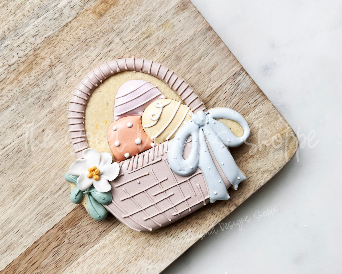 Cookie Cutters - Basket with Eggs and Bow - Cookie Cutter - The Sweet Designs Shoppe - TSDS - - ALL,basket,Cookie Cutter,Easter,Easter / Spring,easter basket,Promocode,STL