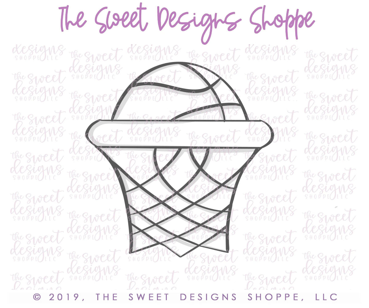 Cookie Cutters - Basketball Hoop with Ball - Cookie Cutter - The Sweet Designs Shoppe - TSDS - - ALL,Cookie Cutter,dad,Father,Fathers Day,grandfather,hoop,mother,Mothers Day,Promocode,rim,sport,sports,STL