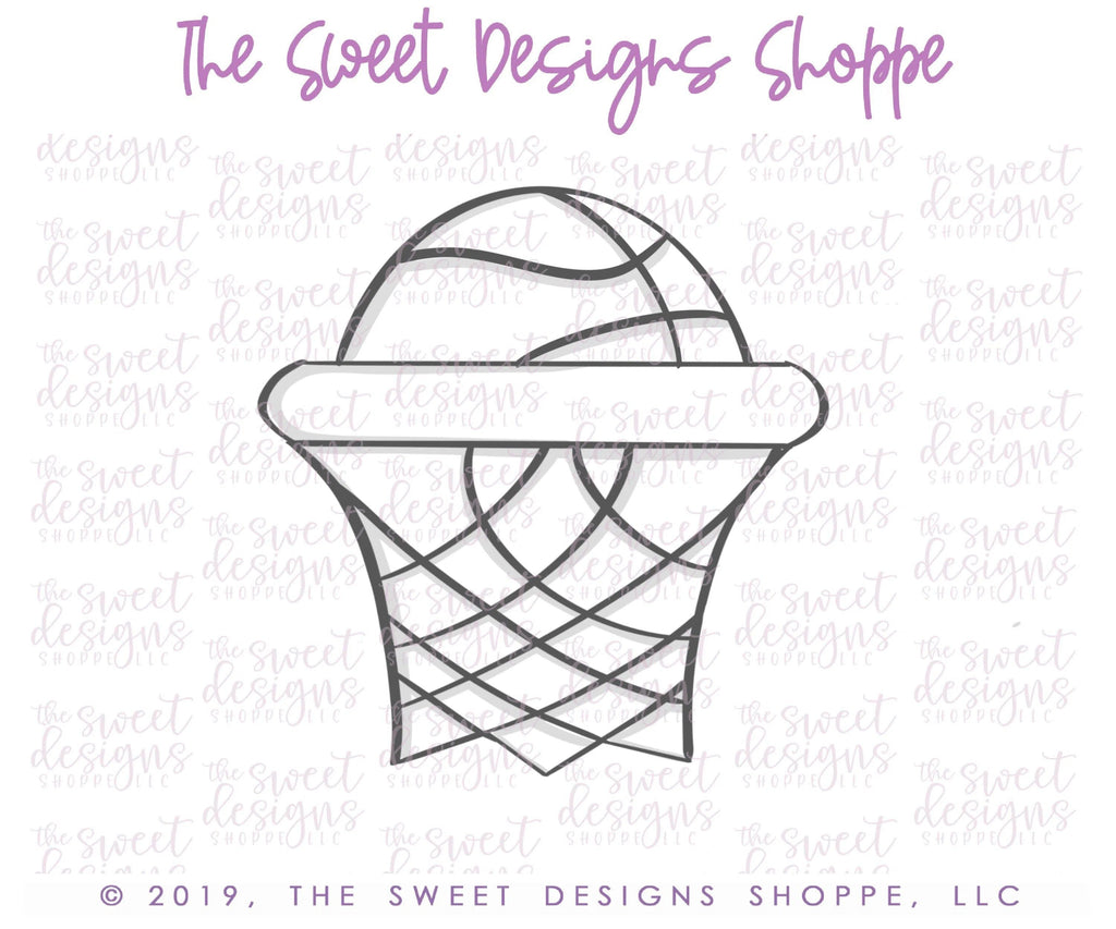 Cookie Cutters - Basketball Hoop with Ball - Cookie Cutter - The Sweet Designs Shoppe - TSDS - - ALL,Cookie Cutter,dad,Father,Fathers Day,grandfather,hoop,mother,Mothers Day,Promocode,rim,sport,sports,STL