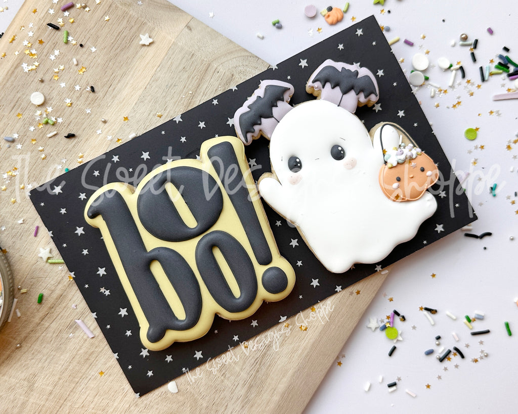 Cookie Cutters - Bat Headband Ghost & Boo Plaque Cookie Cutter Set - Set of 2 - Cookie Cutters - The Sweet Designs Shoppe - TSDS - - ALL,Cookie Cutter,halloween,Halloween set,Halloween Sets,Mini Sets,Plaque,Plaques,PLAQUES HANDLETTERING,Promocode,regular sets,set,STL