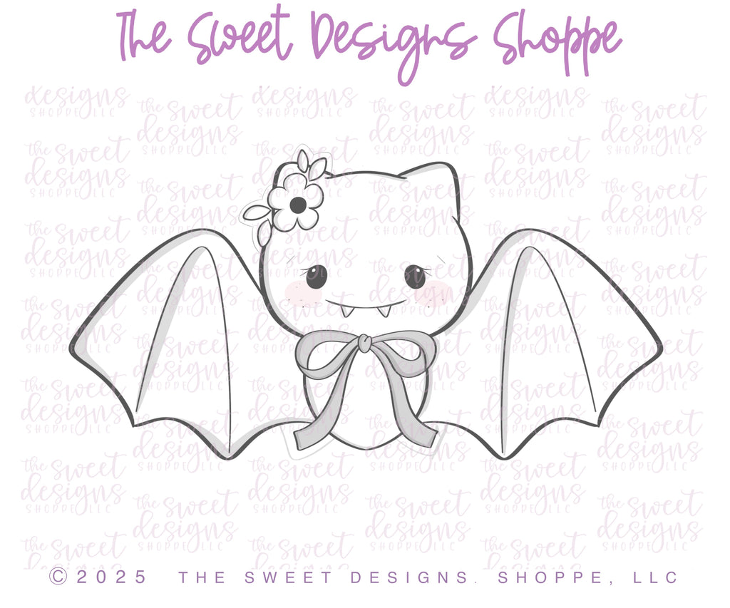 Cookie Cutters - Bat with Bow - Cookie Cutter - The Sweet Designs Shoppe - TSDS - - ALL,Animal,Animals,bat with bow,Cookie Cutter,Ghost,halloween,happy halloween,Promocode,Skull,STL