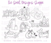 Cookie Cutters - Be Still Bakery Class Cookie Cutters - Walking in a Weenie Wonderland - Set of 9 Cookie Cutters - Online Class not Included - The Sweet Designs Shoppe - TSDS - - ALL,Animals,be still bakery,bestillbakery,Christmas,Christmas / Winter,Christmas Cookies,Cookie Cutter,dachshund,Hamer,Megan Hamer,online,Promocode,set,sets,STL,Winter,Winter classes