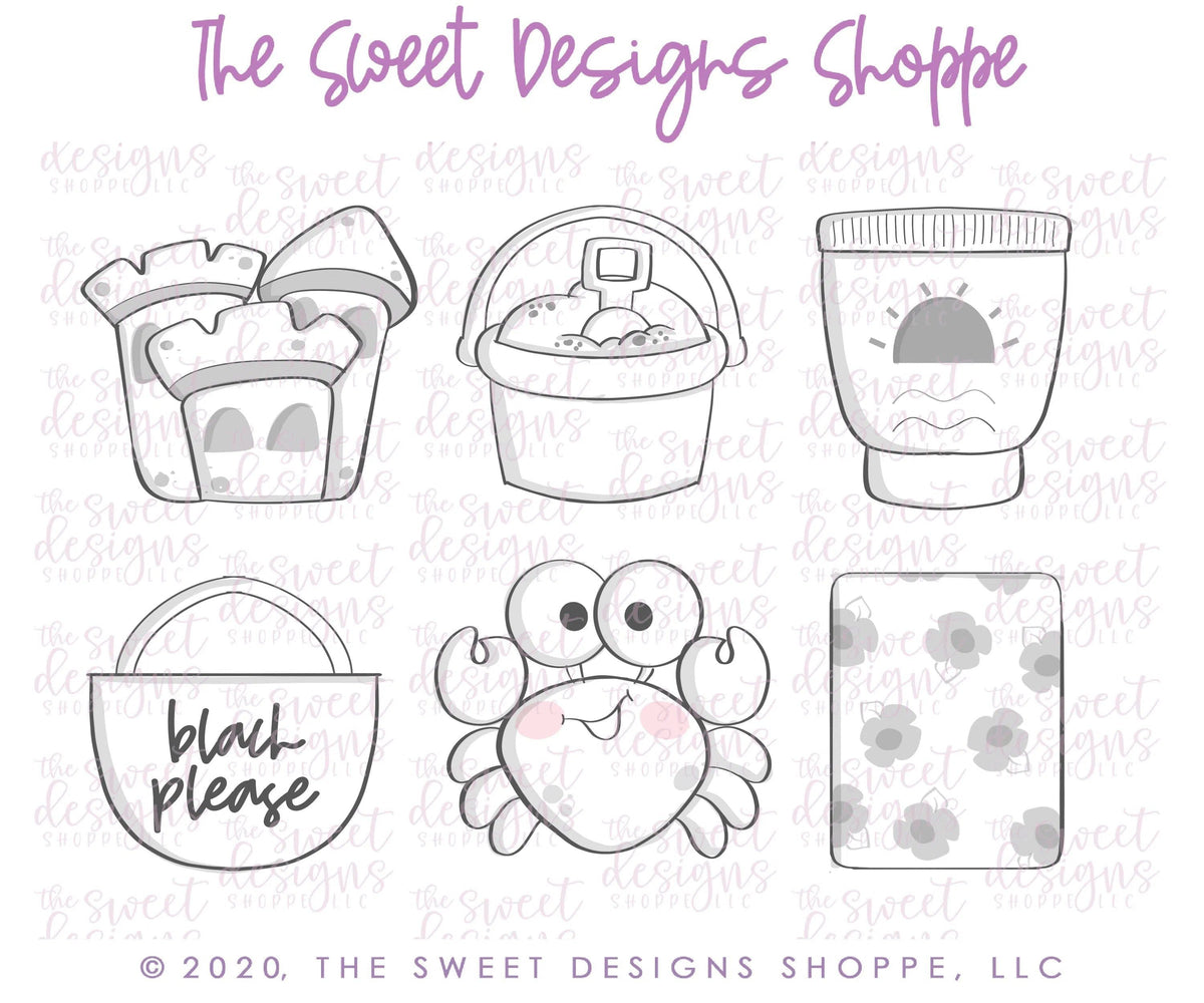 Cookie Cutters - Beach Set - Cookie Cutters - The Sweet Designs Shoppe - TSDS - - ALL,bathing suit,beach,Cookie Cutter,Mini Sets,nautica,Promocode,set,STL,Summer,summer plaque,under the sea
