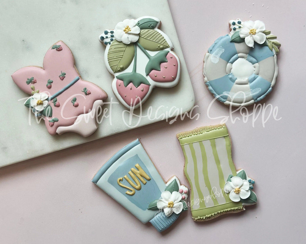 Cookie Cutters - Beach Summer - Cookie Cutters Set - Set of 5 - Cookie Cutters - The Sweet Designs Shoppe - - ALL, beach, Cookie Cutter, fruity summer, Mini Sets, pool, pool party, Promocode, regular sets, set, Summer, summer plaque