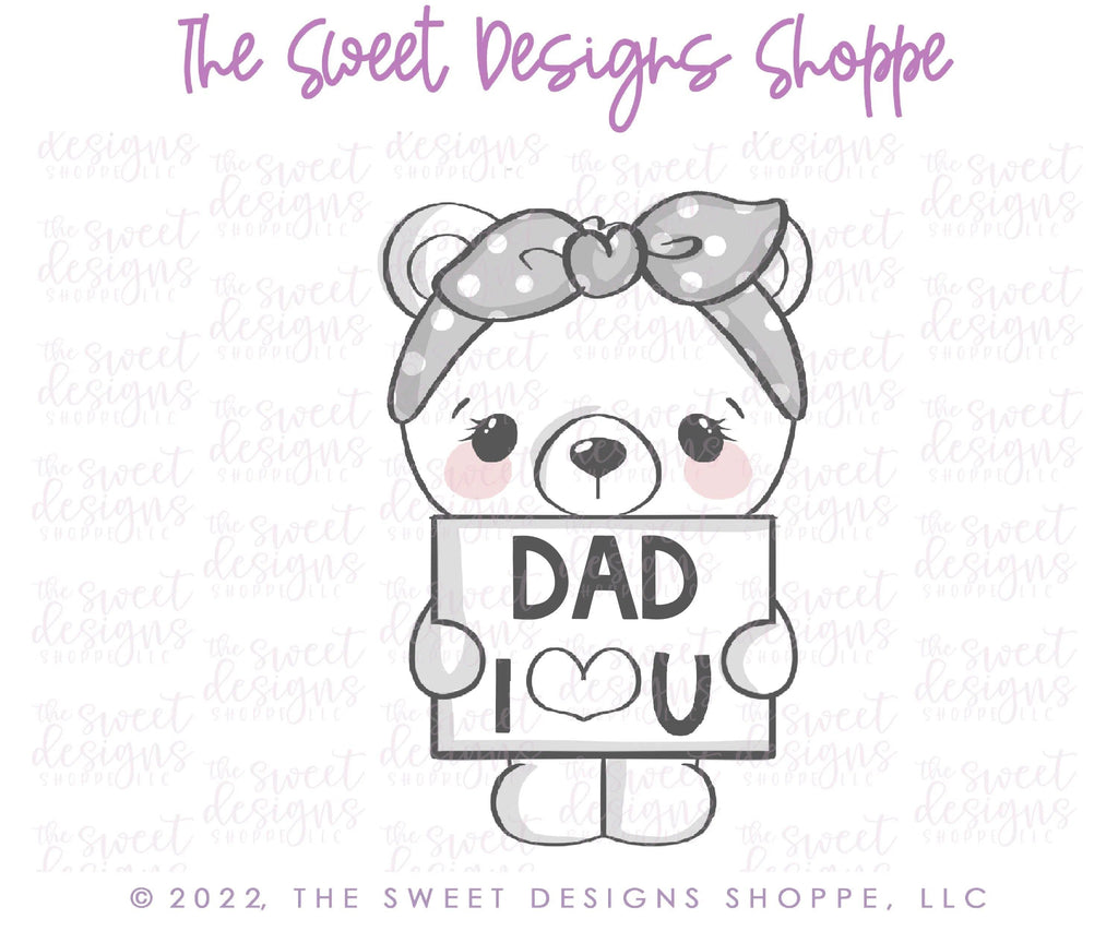 Cookie Cutters - Bear Daughter - Cookie Cutter - The Sweet Designs Shoppe - - ALL, Animal, Animals, Animals and Insects, Baby / Kids, Cookie Cutter, dad, Father, father's day, grandfather, mother, Mothers Day, Promocode