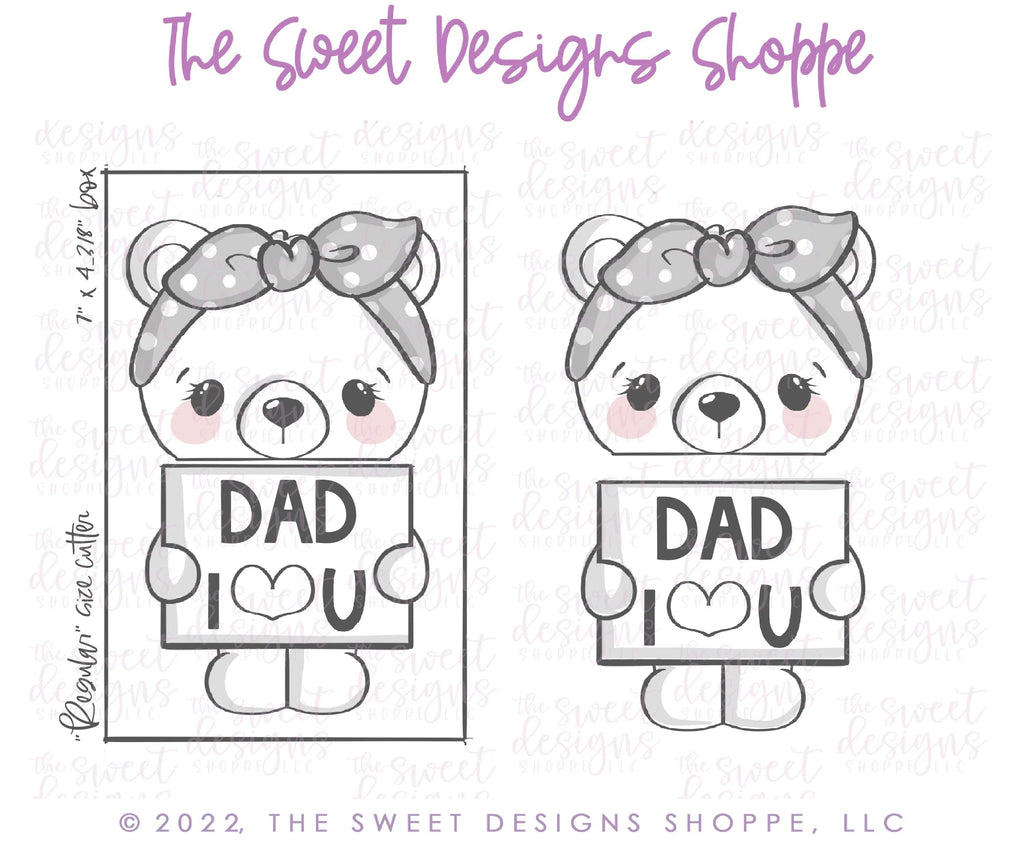 Cookie Cutters - Bear Daughter Set - Set of 2 - Cookie Cutters - Sweet Designs Shoppe - - ALL, Animal, Animals, Animals and Insects, Cookie Cutter, dad, Father, father's day, grandfather, Promocode, regular sets, School, school / graduation, Set, sets