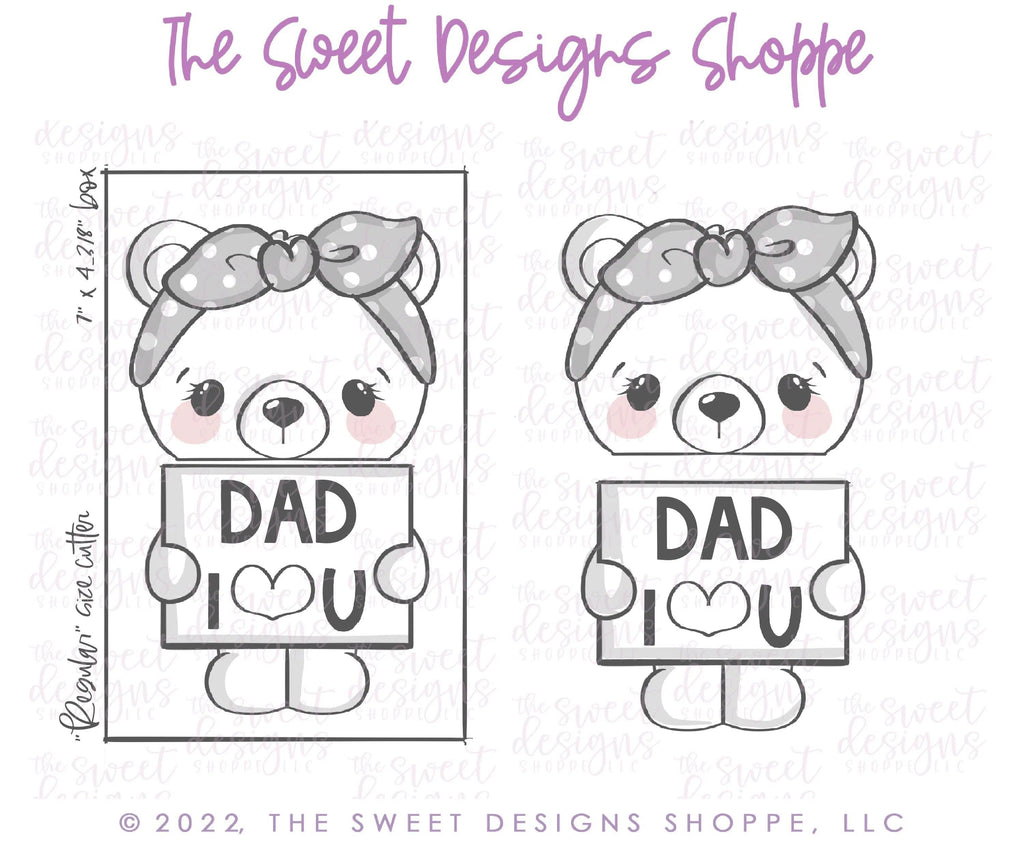 Cookie Cutters - Bear Daughter Set - Set of 2 - Cookie Cutters - The Sweet Designs Shoppe - TSDS - - ALL,Animal,Animals,Animals and Insects,Cookie Cutter,dad,Father,father's day,grandfather,Promocode,regular sets,School,school / graduation,Set,sets,STL