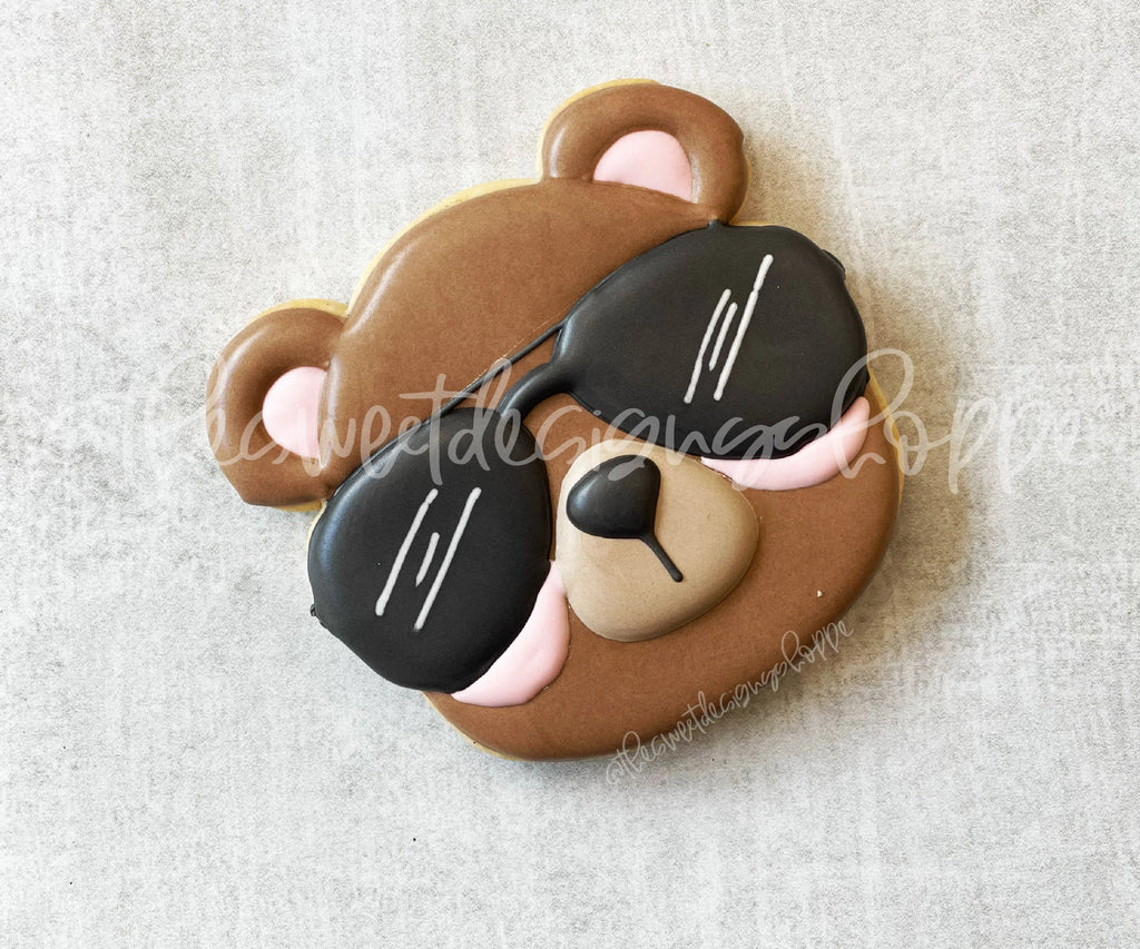 Cookie Cutters - Bear Face With Sunglasses - Cookie Cutter - Sweet Designs Shoppe - - ALL, Animal, Cookie Cutter, dad, Father, father's day, grandfather, Kids / Fantasy, Panda, Promocode