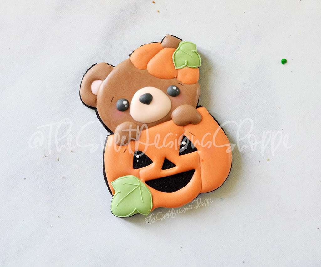 Cookie Cutters - Bear in Pumpkin - Cookie Cutter - The Sweet Designs Shoppe - - ALL,Animal,Animals,Animals and Insects,Cookie Cutter,halloween,kids,Kids / Fantasy,Promocode