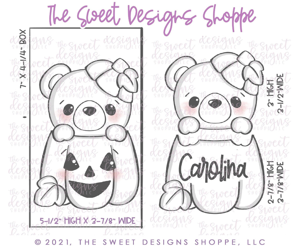 Cookie Cutters - Bear in Pumpkin Set - Set of 2 - Cookie Cutters - The Sweet Designs Shoppe - TSDS - - ALL,Cookie Cutter,halloween,Halloween set,Halloween Sets,Mini Sets,Promocode,regular sets,set,STL