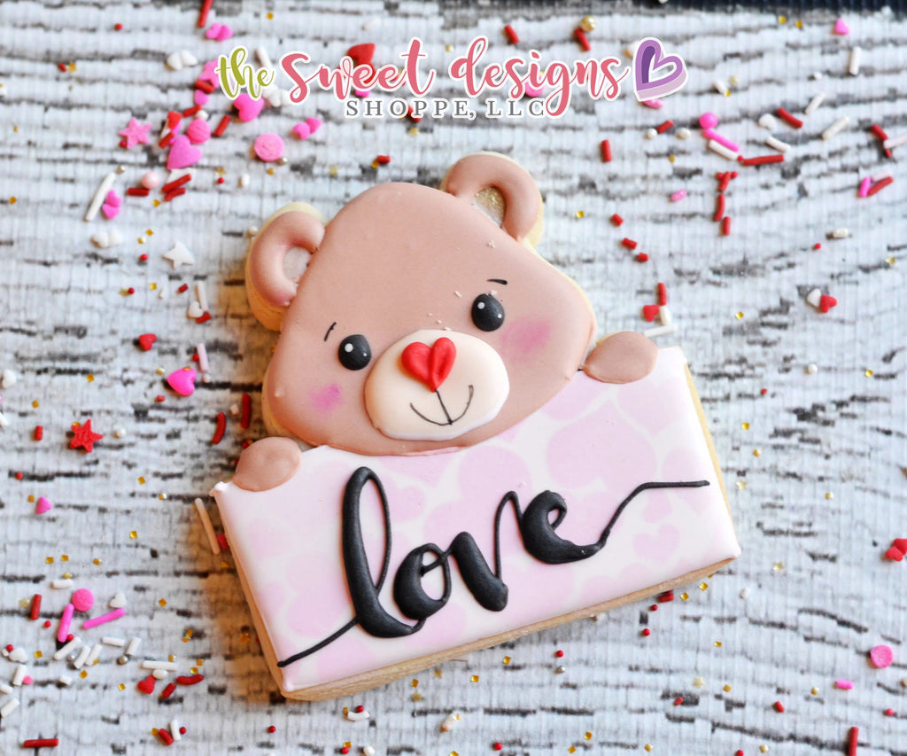 Cookie Cutters - Bear Plaque - Cookie Cutter - The Sweet Designs Shoppe - - ALL, Animal, Animals, Bear, Cookie Cutter, Personalized, Plaque, Promocode, Valentines