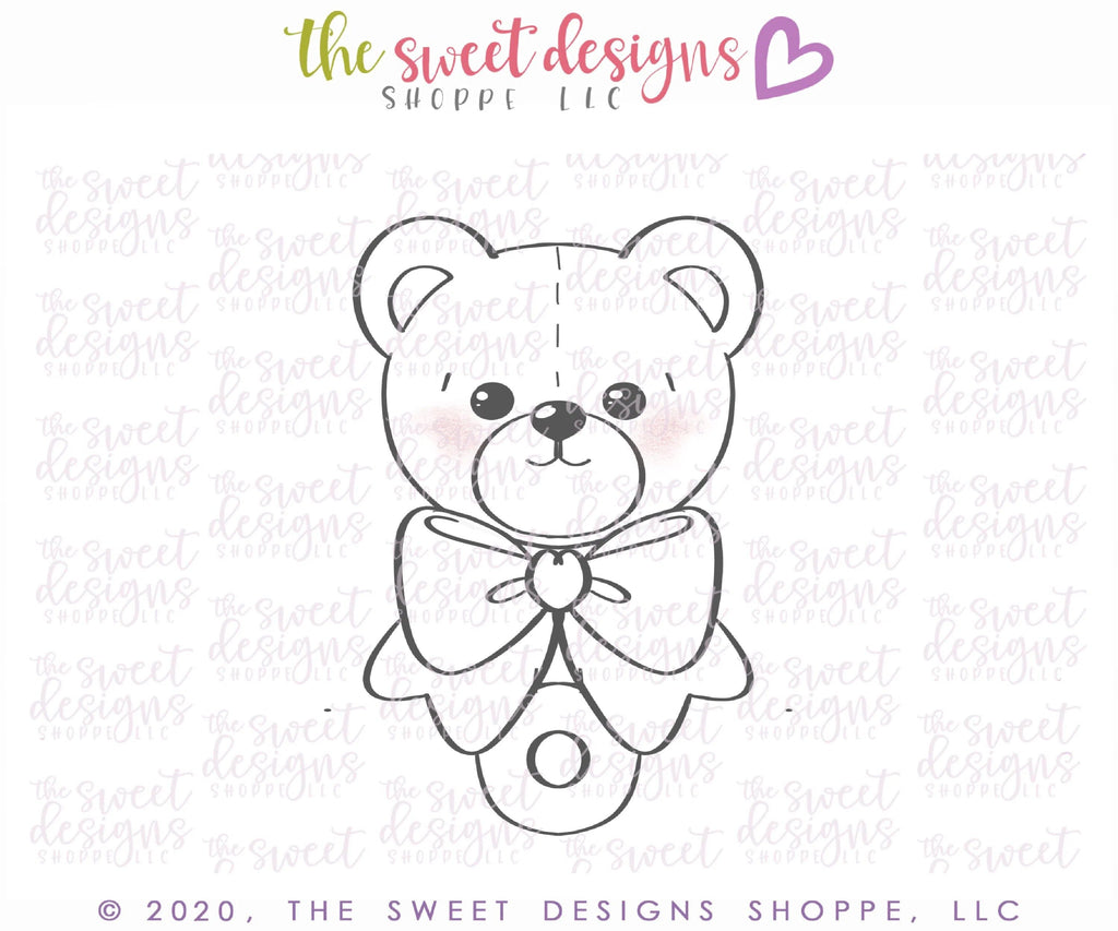 Cookie Cutters - Bear Rattle - Cookie Cutter - The Sweet Designs Shoppe - TSDS - - ALL,Baby,baby shower,baby toys,babyshower,Bear,Cookie Cutter,Fantasy,Kids / Fantasy,Promocode,STL,Teddy Bear,toys