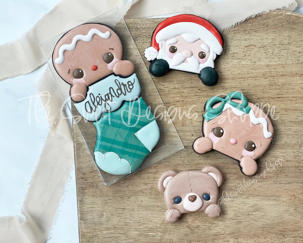 Cookie Cutters - Bear, Santa, Gingerboy, Gingergirl, Three Stocking Set - Set of 6 - Cookie Cutters - Sweet Designs Shoppe - Set of 6 Cutters - ALL, Christmas, Christmas / Winter, Christmas Cookies, Cookie Cutter, Ginger bread, Gingerbread, Promocode, regular sets, Set, sets