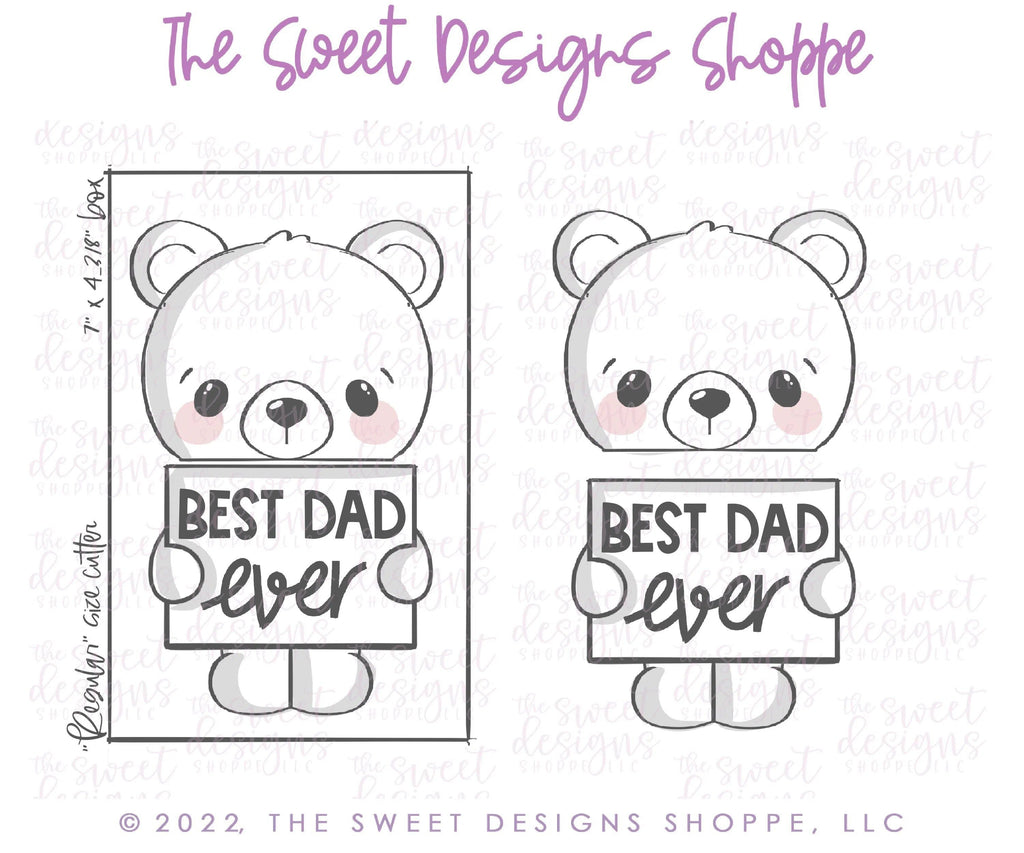 Cookie Cutters - Bear Son Set - Set of 2 - Cookie Cutters - The Sweet Designs Shoppe - TSDS - - ALL,Animal,Animals,Animals and Insects,Cookie Cutter,dad,Father,father's day,grandfather,Promocode,regular sets,school,school / graduation,Set,sets,STL