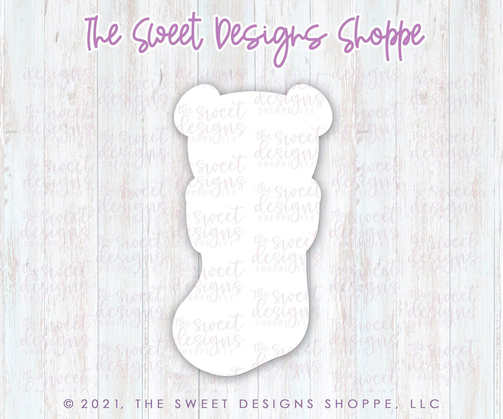 Cookie Cutters - Bear Stocking - Cookie Cutter - The Sweet Designs Shoppe - - ALL, Christmas, Christmas / Winter, Christmas Cookies, Cookie Cutter, home, Promocode