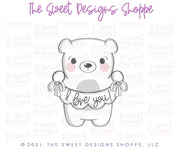 Cookie Cutters - Bear with Bunting Set - 2 Piece Set - Cookie Cutters - The Sweet Designs Shoppe - TSDS - - ALL,Animal,Animals,Animals and Insects,Cookie Cutter,Mini Set,Mini Sets,Promocode,regular sets,set,sets,valentine,valentines