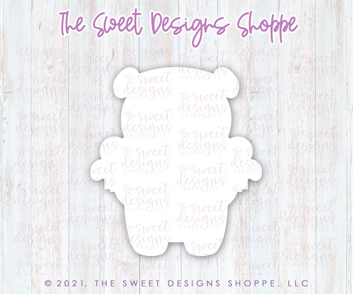 Cookie Cutters - Bear with Bunting Set - 2 Piece Set - Cookie Cutters - The Sweet Designs Shoppe - TSDS - - ALL,Animal,Animals,Animals and Insects,Cookie Cutter,Mini Set,Mini Sets,Promocode,regular sets,set,sets,valentine,valentines