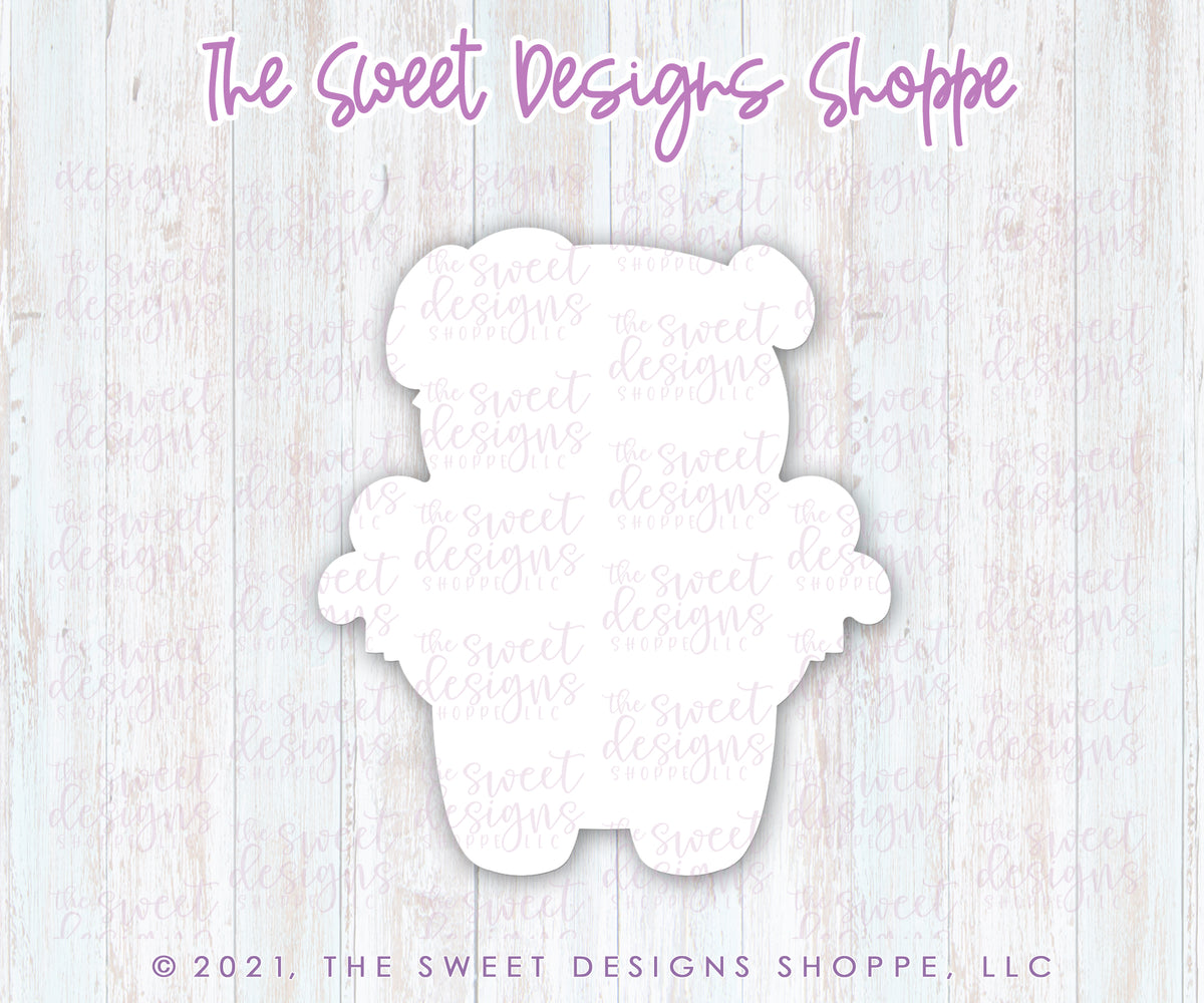 Cookie Cutters - Bear with Bunting Set - 2 Piece Set - Cookie Cutters - The Sweet Designs Shoppe - TSDS - - ALL,Animal,Animals,Animals and Insects,Cookie Cutter,Mini Set,Mini Sets,Promocode,regular sets,set,sets,valentine,valentines