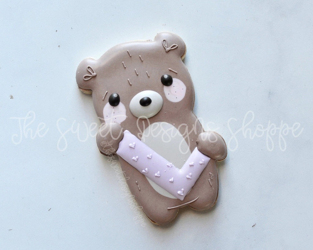 Cookie Cutters - Bear with L - Cookie Cutter - Sweet Designs Shoppe - - ALL, Animal, Animals, Animals and Insects, Cookie Cutter, Easter, Easter / Spring, Promocode, valentine, valentines