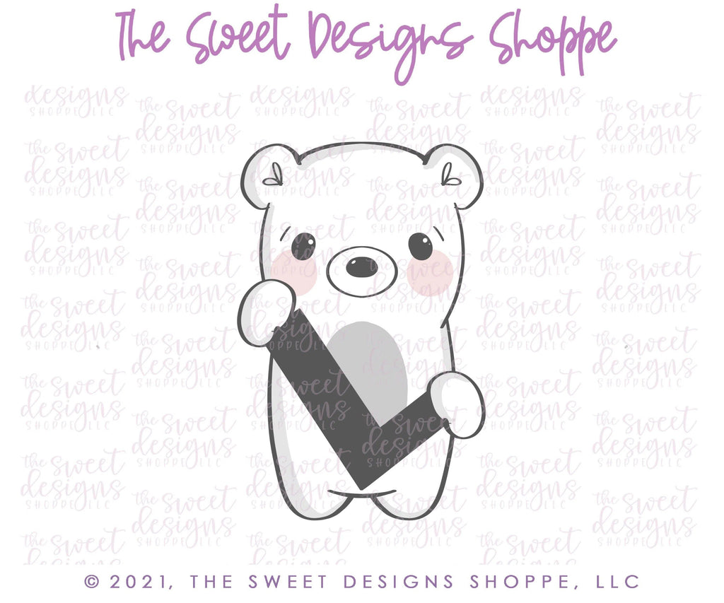 Cookie Cutters - Bear with L - Cookie Cutter - The Sweet Designs Shoppe - TSDS - - ALL,Animal,Animals,Animals and Insects,Cookie Cutter,Easter,Easter / Spring,Promocode,valentine,valentines