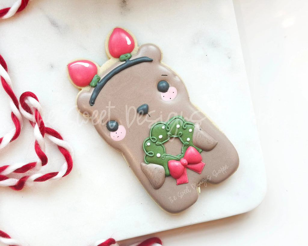 Cookie Cutters - Bear with Light headband - Cookie Cutter - The Sweet Designs Shoppe - TSDS - - ALL,Animal,Animals,Animals and Insects,Christmas,Christmas / Winter,Christmas Cookies,Cookie Cutter,Promocode