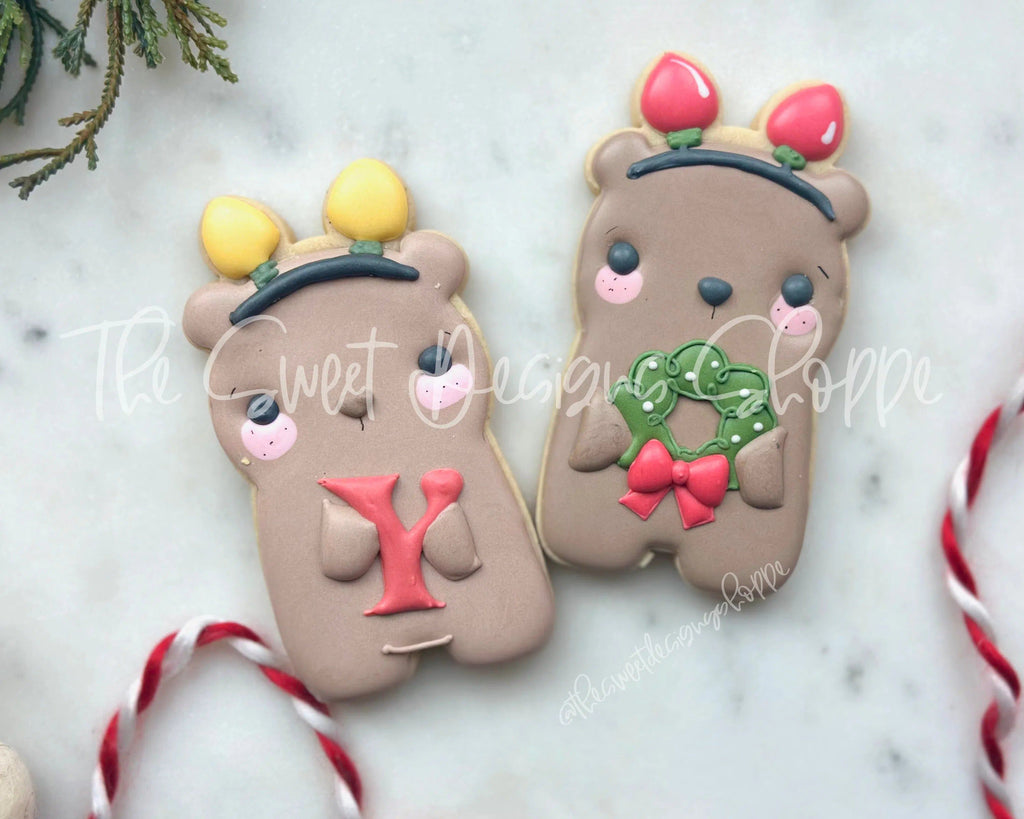 Cookie Cutters - Bear with Light headband - Cookie Cutter - The Sweet Designs Shoppe - - ALL, Animal, Animals, Animals and Insects, Christmas, Christmas / Winter, Christmas Cookies, Cookie Cutter, Promocode