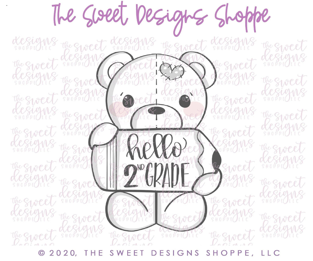 Cookie Cutters - Bear with Pencil - Cookie Cutter - The Sweet Designs Shoppe - - ALL, Animal, animal plaque, Animals, Animals and Insects, back to school, Cookie Cutter, Grad, Graduation, graduations, Promocode, School / Graduation