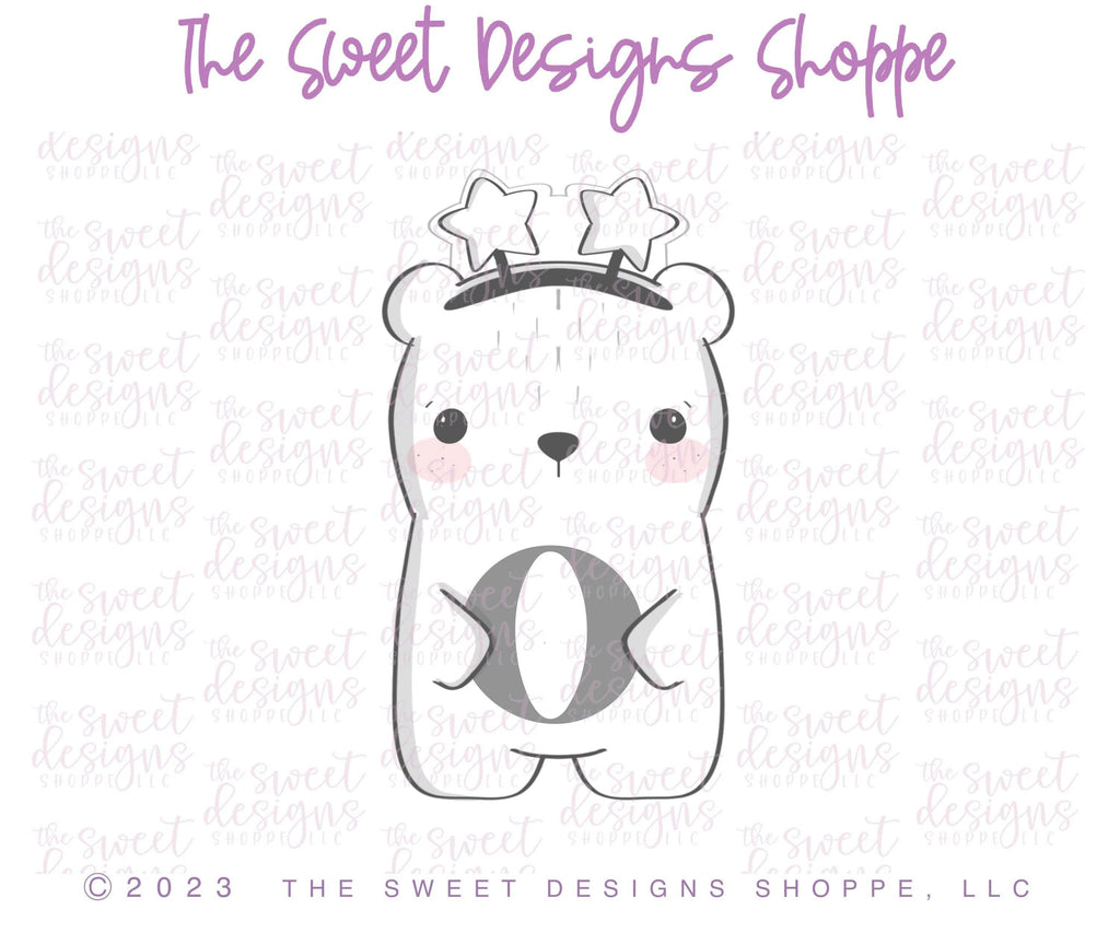 Cookie Cutters - Bear with Star headband - Cookie Cutter - The Sweet Designs Shoppe - TSDS - - ALL,Animal,Animals,Animals and Insects,Christmas,Christmas / Winter,Christmas Cookies,Cookie Cutter,Promocode