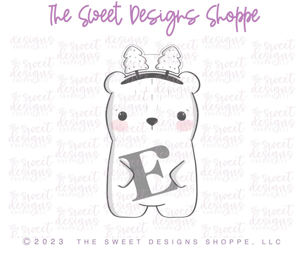 Cookie Cutters - Bear with Tree headband - Cookie Cutter - The Sweet Designs Shoppe - TSDS - - ALL,Animal,Animals,Animals and Insects,Christmas,Christmas / Winter,Christmas Cookies,Cookie Cutter,Promocode