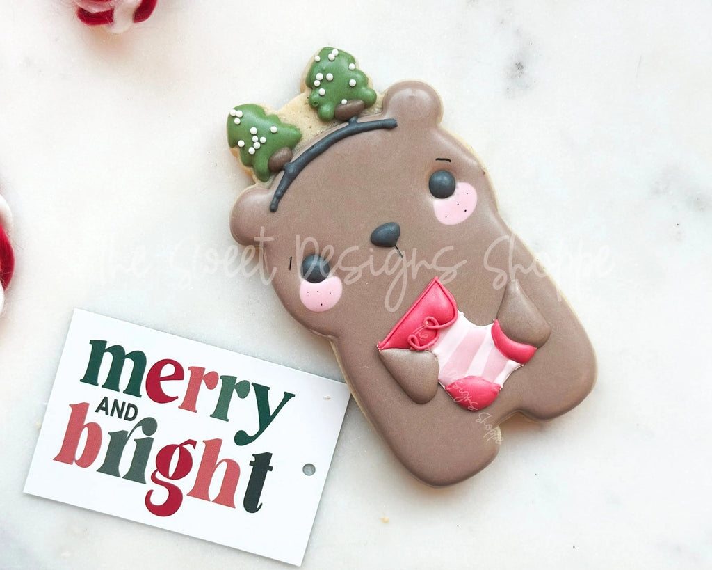 Cookie Cutters - Bear with Tree headband - Cookie Cutter - The Sweet Designs Shoppe - TSDS - - ALL,Animal,Animals,Animals and Insects,Christmas,Christmas / Winter,Christmas Cookies,Cookie Cutter,Promocode