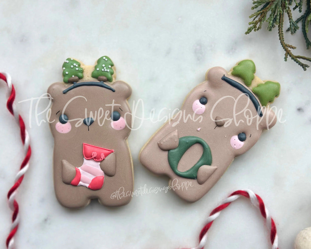 Cookie Cutters - Bear with Tree headband - Cookie Cutter - The Sweet Designs Shoppe - - ALL, Animal, Animals, Animals and Insects, Christmas, Christmas / Winter, Christmas Cookies, Cookie Cutter, Promocode