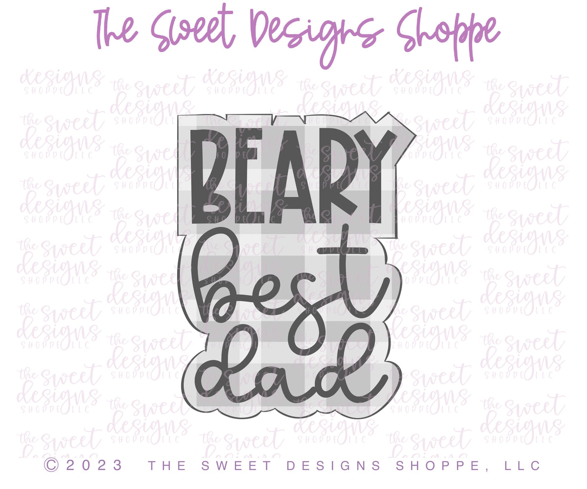 Cookie Cutters - Beary Best DAD Cookie Cutters Set - Set of 2 - Cookie Cutters - The Sweet Designs Shoppe - TSDS - - ALL,Animal,Animals,Animals and Insects,Cookie Cutter,dad,Father,father's day,grandfather,Lady MilkStache,LadyMilkStache,Lettering,Mini Sets,Plaque,Plaques,PLAQUES HANDLETTERING,Promocode,regular sets,set,STL,text