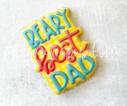 Cookie Cutters - Beary Best Dad Plaque - Cookie Cutter - The Sweet Designs Shoppe - TSDS - - ALL,Animal,Animals,Cookie Cutter,dad,Father,father's day,grandfather,handlettering,Plaque,Plaques,PLAQUES HANDLETTERING,Promocode,STL