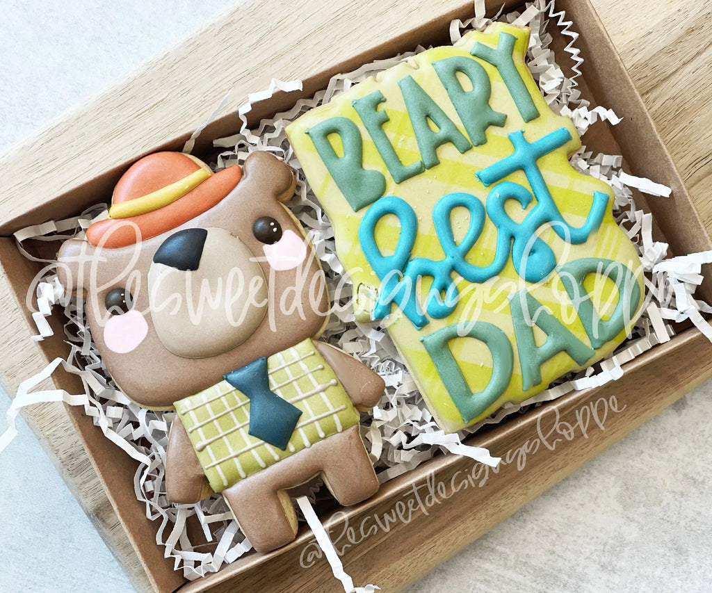 Cookie Cutters - Beary Best Dad Set - 3 Piece Set - Cookie Cutters - The Sweet Designs Shoppe - TSDS - - ALL,Animal,Animals,Animals and Insects,Cookie Cutter,dad,Father,father's day,grandfather,Mini Set,Mini Sets,Promocode,regular sets,set,sets