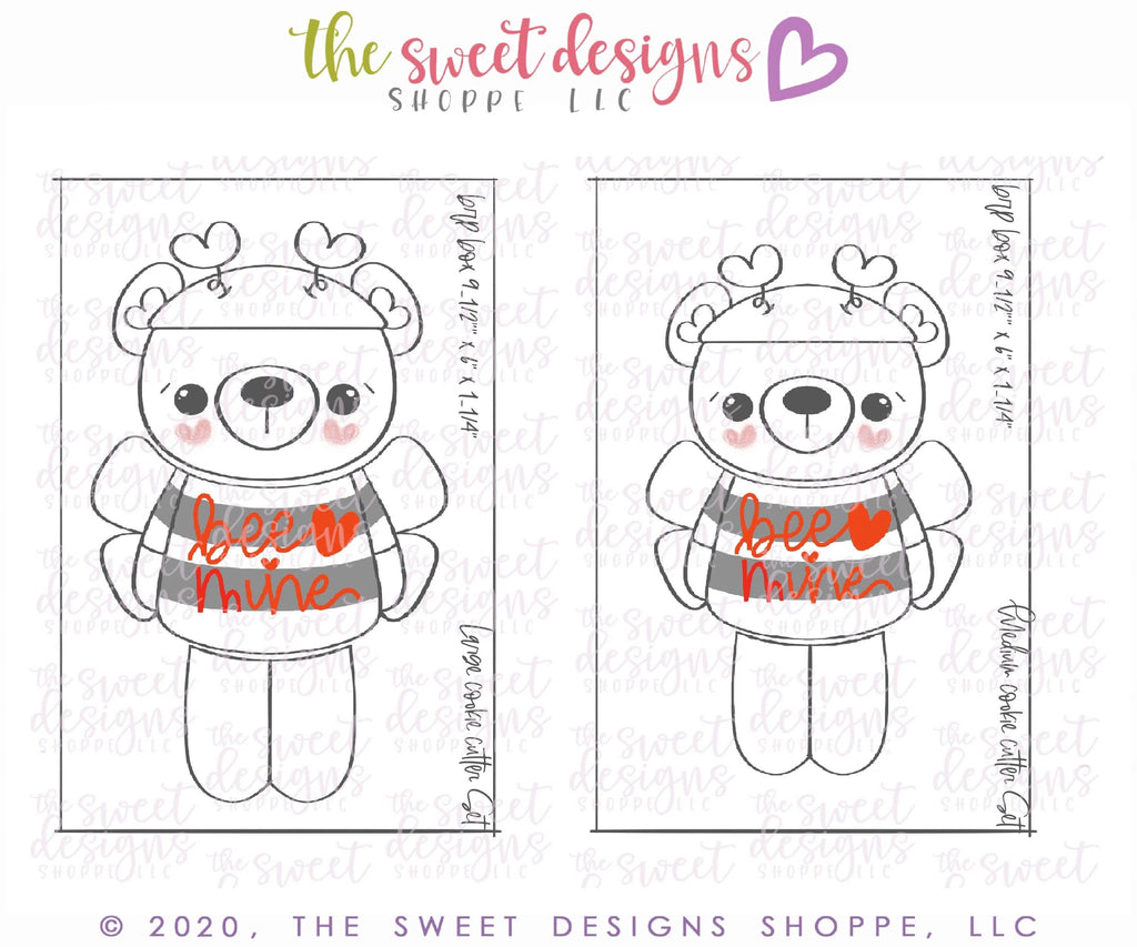 Cookie Cutters - Bee Mine Bear Set - Cookie Cutters - The Sweet Designs Shoppe - TSDS - - ALL,Animal,Animals,Animals and Insects,Cookie Cutter,Promocode,regular sets,set,sets,valentine,valentines