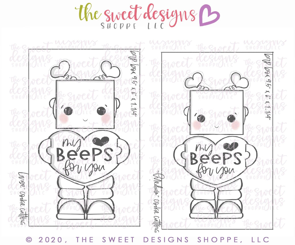 Cookie Cutters - Beep Robot Set - Cookie Cutters - The Sweet Designs Shoppe - - ALL, Cookie Cutter, Promocode, regular sets, set, sets, valentine, valentines