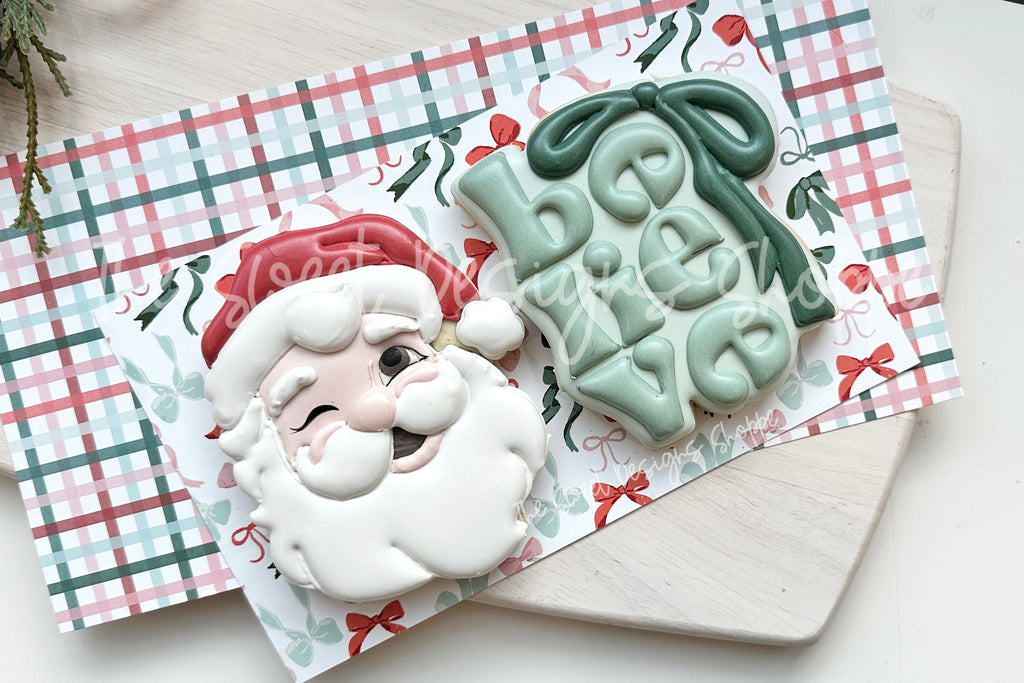 Cookie Cutters - Believe Cookie Cutter Set - Set of 3- Cookie Cutters - The Sweet Designs Shoppe - TSDS - - ALL,Christmas,Christmas / Winter,claus,clause,Cookie Cutter,new,PLAQUES HANDLETTERING,Promocode,regular sets,Santa,Santa Claus,Santa Face,set,STL