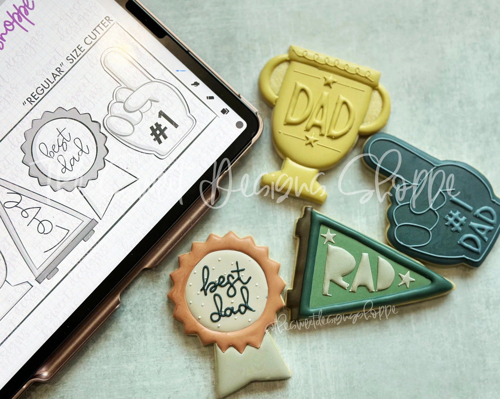 Cookie Cutters - Best Dad AWARDS Set - Set of 4 - Cookie Cutters - The Sweet Designs Shoppe - TSDS - - Accesories,Accessories,accessory,ALL,award,Clothing / Accessories,Cookie Cutter,dad,Father,Fathers Day,grandfather,Mini Sets,Promocode,regular sets,Retro,set,sport,sports,STL,winner