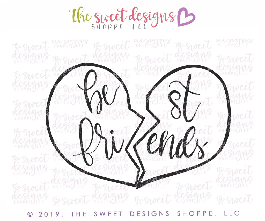 Cookie Cutters - Best Friends Heart Set - Cookie Cutters - Sweet Designs Shoppe - - ALL, Cookie Cutter, hearts, Love, Mini Sets, Promocode, regular sets, Set, sets, Valentine, Valentines, Wedding