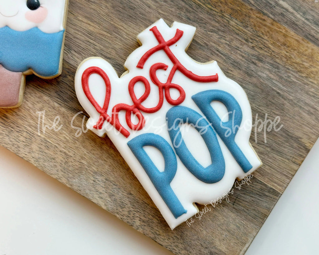 Cookie Cutters - Best Pop Plaque - Cookie Cutter - The Sweet Designs Shoppe - - ALL, Cookie Cutter, dad, Father, Fathers Day, grandfather, Grandpa, handlettering, Plaque, Plaques, PLAQUES HANDLETTERING, Promocode