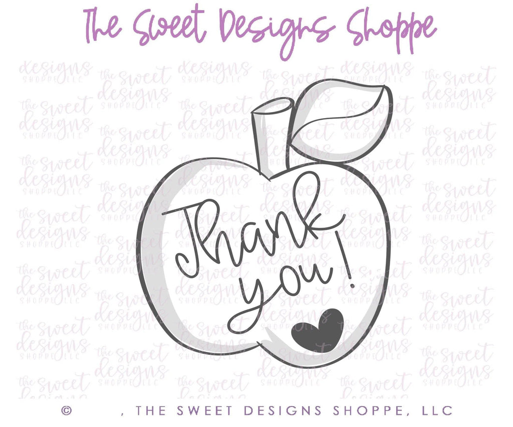 Cookie Cutters - Best Teacher Ever Apple v2- Cookie Cutter - The Sweet Designs Shoppe - TSDS - - ALL,Apple,Cookie Cutter,Food,Food & Beverages,Fruits and Vegetables,Grad,graduations,Promocode,school,School / Graduation