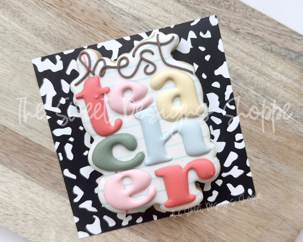 Cookie Cutters - Best Teacher Plaque - Cookie Cutter - The Sweet Designs Shoppe - TSDS - - ALL,back to school,Best Teacher plaque,Cookie Cutter,Plaque,Plaques,Promocode,School,School / Graduation,STL,Teacher,Teacher Appreciation