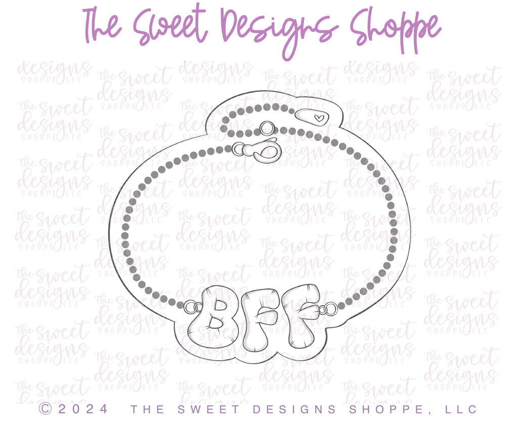 Cookie Cutters - BFF Bubble Necklace - Cookie Cutter - The Sweet Designs Shoppe - TSDS - - ALL,Best Friends Forever,Cookie Cutter,friends,Frienship,galentine,Galentines,Plaque,PLAQUES HANDLETTERING,Promocode,STL,valentine,Valentines,valentines friends