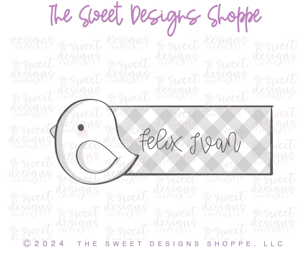 Cookie Cutters - Bird Tag - Cookie Cutter - The Sweet Designs Shoppe - TSDS - - ALL,Animal,Animals,Cookie Cutter,Easter,Easter / Spring,Nature,Plaque,Plaques,PLAQUES HANDLETTERING,Promocode