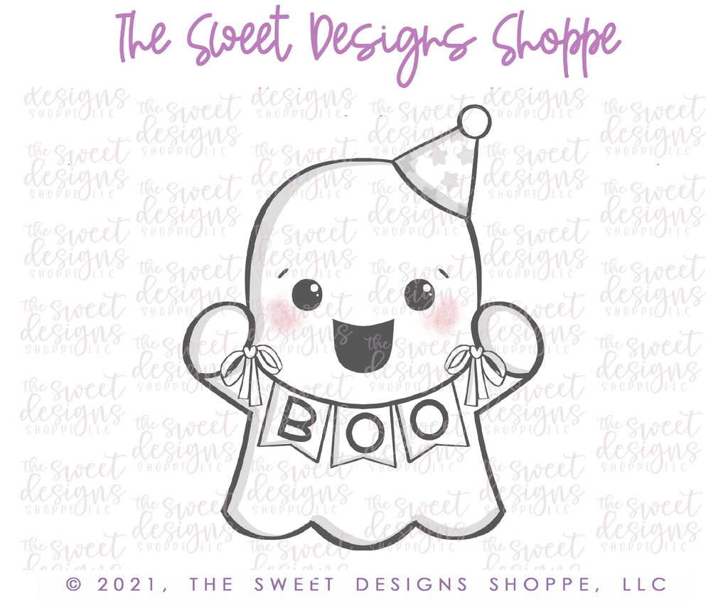 Cookie Cutters - Birthday Ghost - Cookie Cutter - The Sweet Designs Shoppe - - ALL, Boo, Cookie Cutter, Ghost, halloween, Promocode