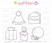 Cookie Cutters - Birthday Set - Cookie Cutters - The Sweet Designs Shoppe - TSDS - - ALL,Birthday,Cookie Cutter,Mini Sets,Party,Promocode,set,STL