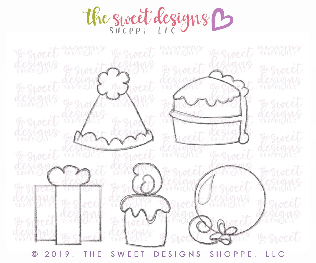Cookie Cutters - Birthday Set - Cookie Cutters - The Sweet Designs Shoppe - TSDS - - ALL,Birthday,Cookie Cutter,Mini Sets,Party,Promocode,set,STL